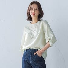 フォルムスリーブVネックカットソー≪洗濯機で洗える≫
