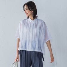 ピンタックレースブラウス≪手洗い可能≫