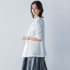 ハーフスリーブストレッチジャケット≪手洗い可能≫