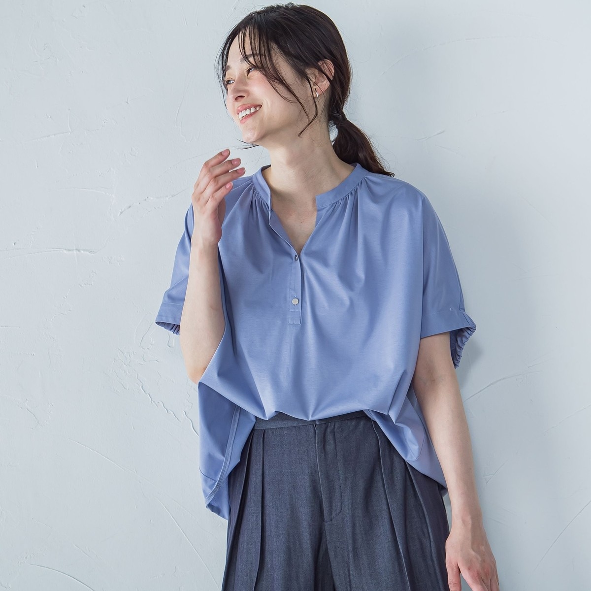 【ロートレアモン】ライクアウーヴンカットソー≪接触冷感/洗濯機で洗える≫ LAUTREAMONT tシャツ ライクアウーヴンカットソー「接触冷感