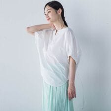 【晴れ軽】撥水UVキーネックブラウス≪UV/接触冷感/撥水性/洗濯機で洗える≫