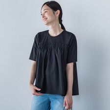 【晴れ軽】撥水UVドッキングカットソー≪UV/接触冷感/撥水性/洗濯機で洗える≫