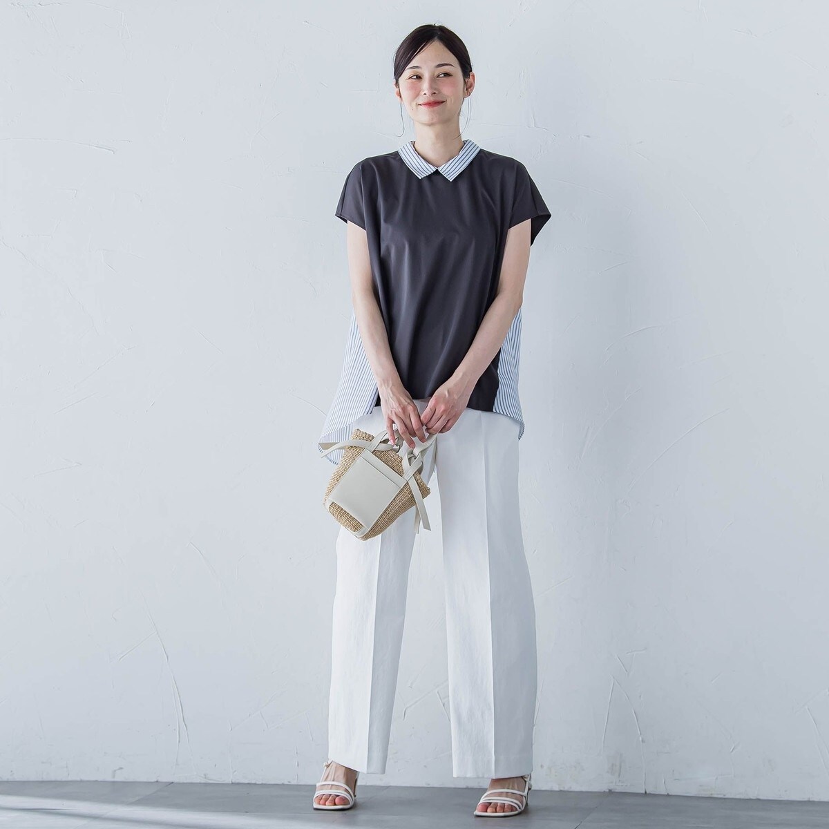 LAUTREAMONT / ロートレアモン Hari-Puruジャージ2WAYカットソー≪洗濯機で洗える≫ Hari－Puruジャージ2WAYカットソー≪洗濯機で洗える