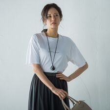 スムースストレッチカットソー≪洗濯機で洗える≫