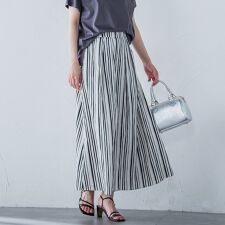 ワッシャーストライプスカート≪手洗い可能≫