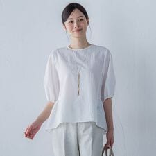 サッカーペプラムブラウス≪手洗い可能≫