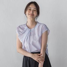 ロートレアモン(LAUTREAMONT)の【WEB限定】シアードビーストライプタックブラウス ≪手洗い可能≫