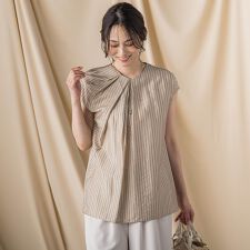 ロートレアモン(LAUTREAMONT)の【WEB限定】シアードビーストライプタックブラウス ≪手洗い可能≫