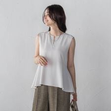 キレイ×リラックス ペプラムブラウス≪接触冷感/UV/洗濯機で洗える≫