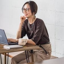 バックボタン5分袖ニット≪手洗い可能≫