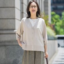 Vネックニットカーディガン≪手洗い可能≫