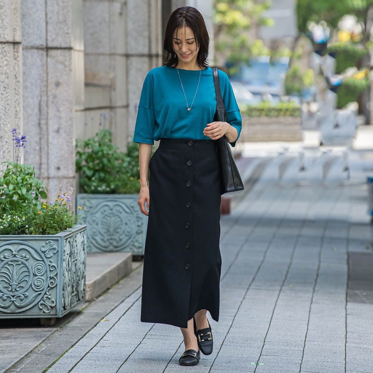 ナローシルエットチノスカート≪洗濯機で洗える≫