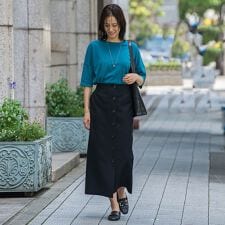 ナローシルエットチノスカート≪洗濯機で洗える≫
