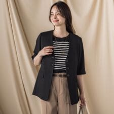 トリッカースラブハーフスリーブジャケット≪手洗い可能・防シワ・UV≫