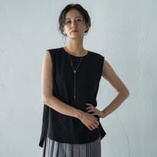 ノースリーブレイヤードブラウス≪洗濯機で洗える・吸水速乾・接触冷感≫