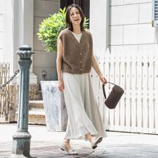 エアリースエード調フレアスカート≪洗濯機で洗える≫