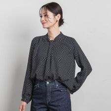 ロートレアモン(LAUTREAMONT)の【WEB限定】バックサテン小紋プリントブラウス