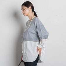 【WEB限定】シャツドッキングニット≪洗える≫
