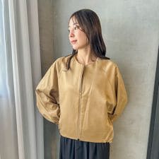 サテンジップブルゾン≪手洗い可能≫