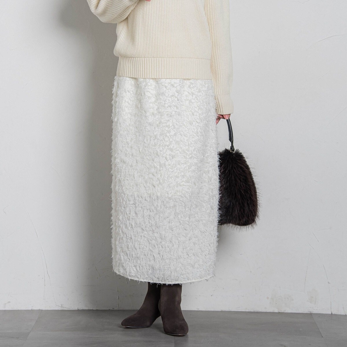 川上さやかさん×NOBLEコラボ ナイロンツイルロングタイトスカート