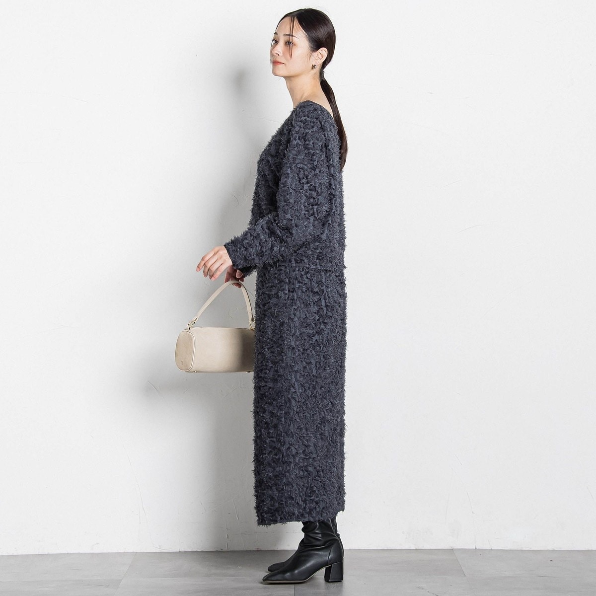 川上さやかさん×NOBLEコラボ ナイロンツイルロングタイトスカート