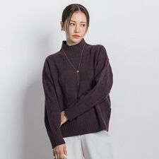 ロートレアモン(LAUTREAMONT)の格子柄ハイネックニット≪洗える≫