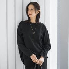 両面起毛ドロップショルダーブラウス≪洗える/セットアップ対応≫