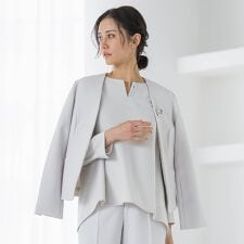 トリクシオンノーカラージャケット≪セットアップ対応/手洗い可能≫