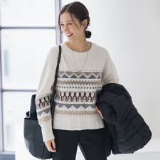 ノルディック柄ニット≪洗える≫