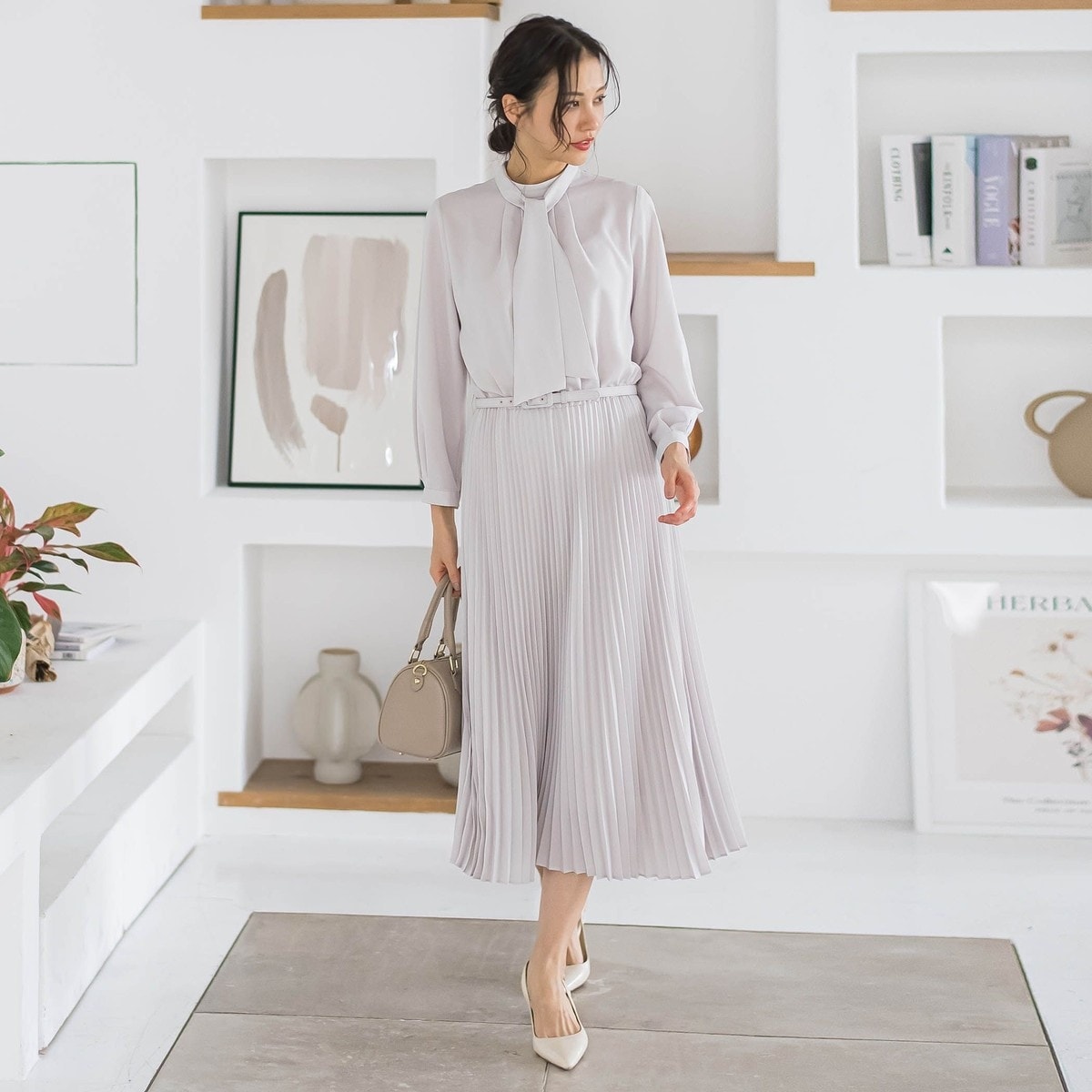 洗える】異素材コンビフレアニット ワンピース | エニィスィス(ANY SIS