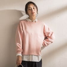 【WEB限定】《暖色美》裏起毛クルーネックトップス≪手洗い≫
