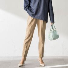 【WEB限定】美シルエット裏起毛ストレッチパンツ≪13号あり/毛玉防止≫