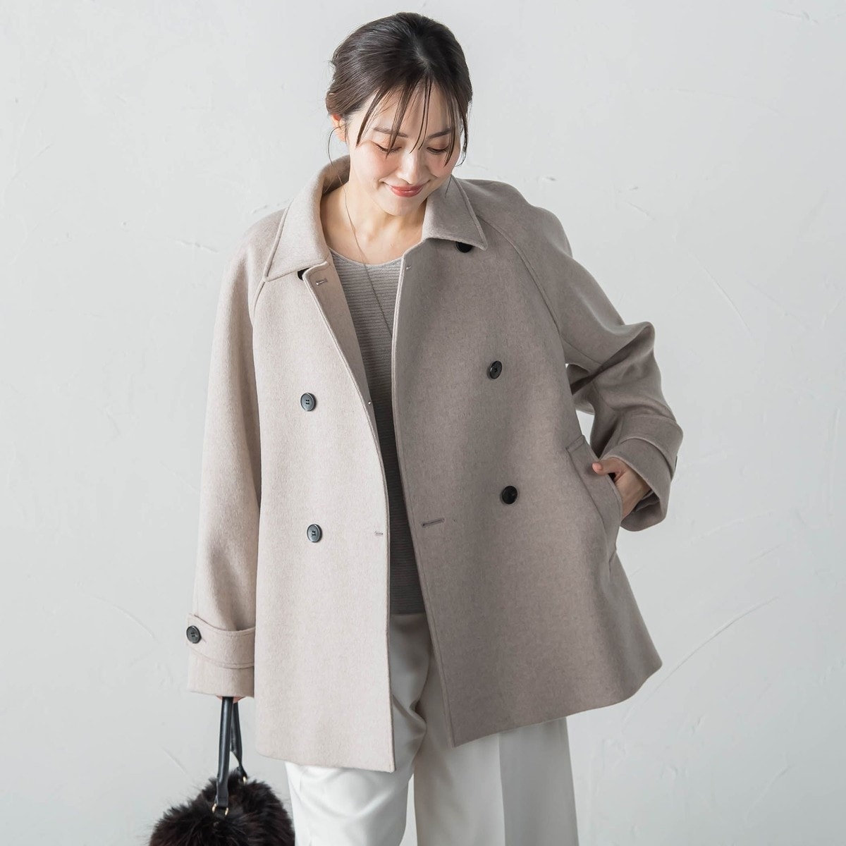 カシミヤ混ライトリバーショートコート | ロートレアモン(LAUTREAMONT