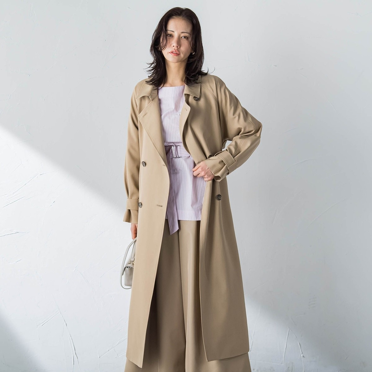 【ラク軽トレンチ】ラグランスリーブスプリングコート≪撥水/手洗い≫