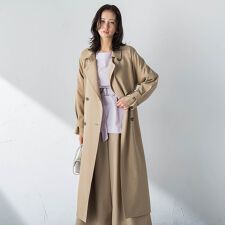 【ラク軽トレンチ】ラグランスリーブスプリングコート≪撥水/手洗い≫