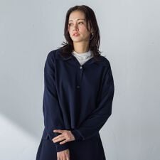 襟付きスキッパーニットプルオーバー