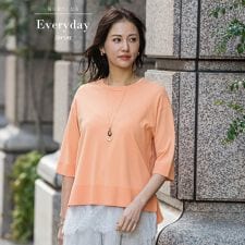 クルーネック五分袖ニット≪WEB限定サイズ11号/WEB限定カラーあり/洗える≫