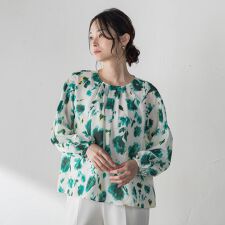 フラワープリントブラウス