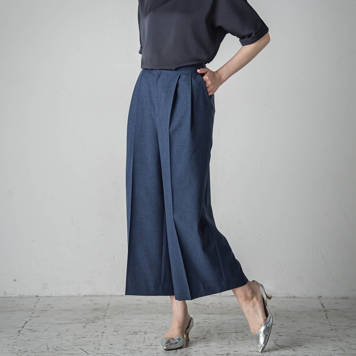 ラエフ（la．f．．．）/麻調シャンブレーパンツ≪洗濯機で洗える≫ 麻調シャンブレーパンツ≪洗濯機で洗える≫ | ラエフ(la.f