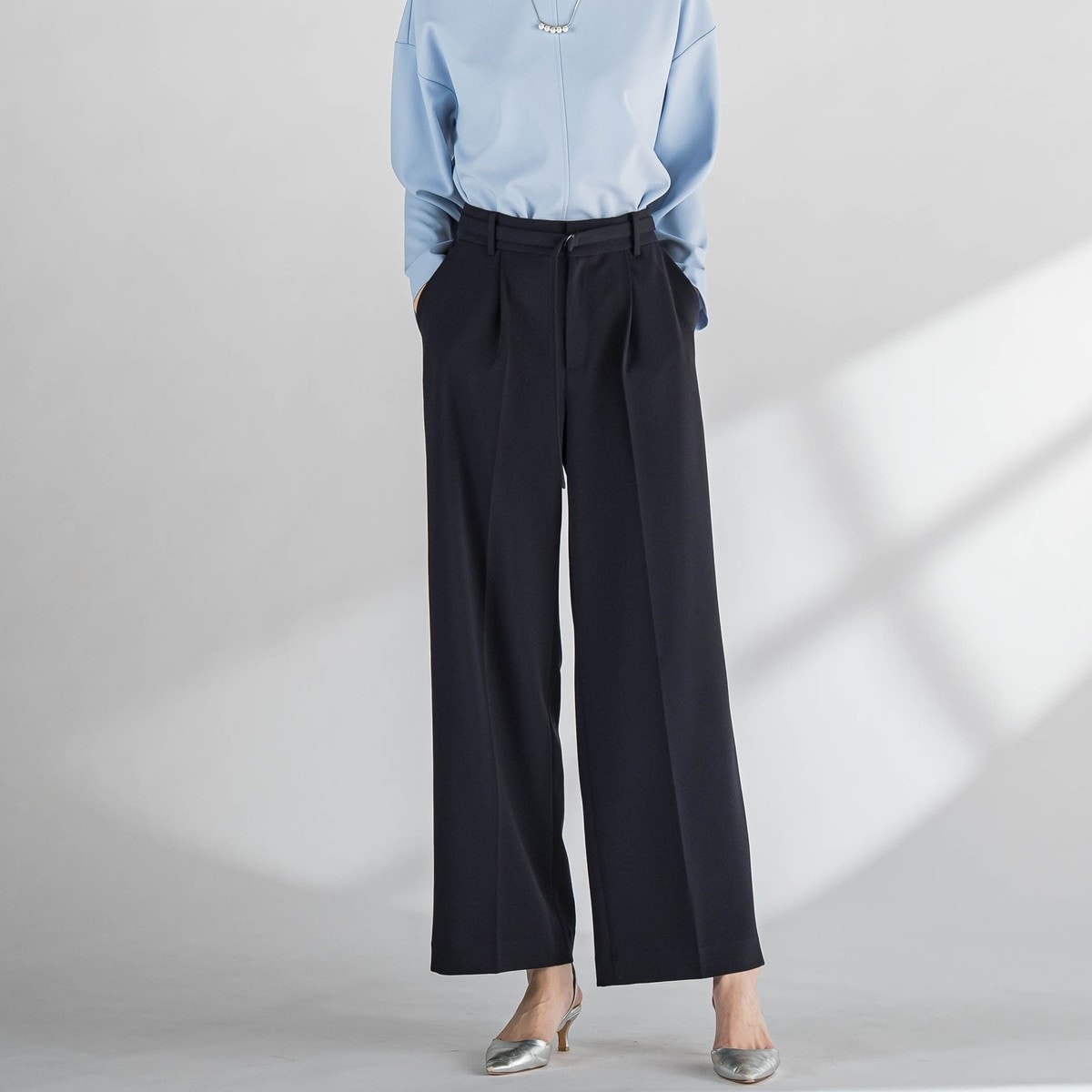 麻調ワイドパンツ≪洗濯機で洗える≫ | ラエフ(la.f) | マルイ