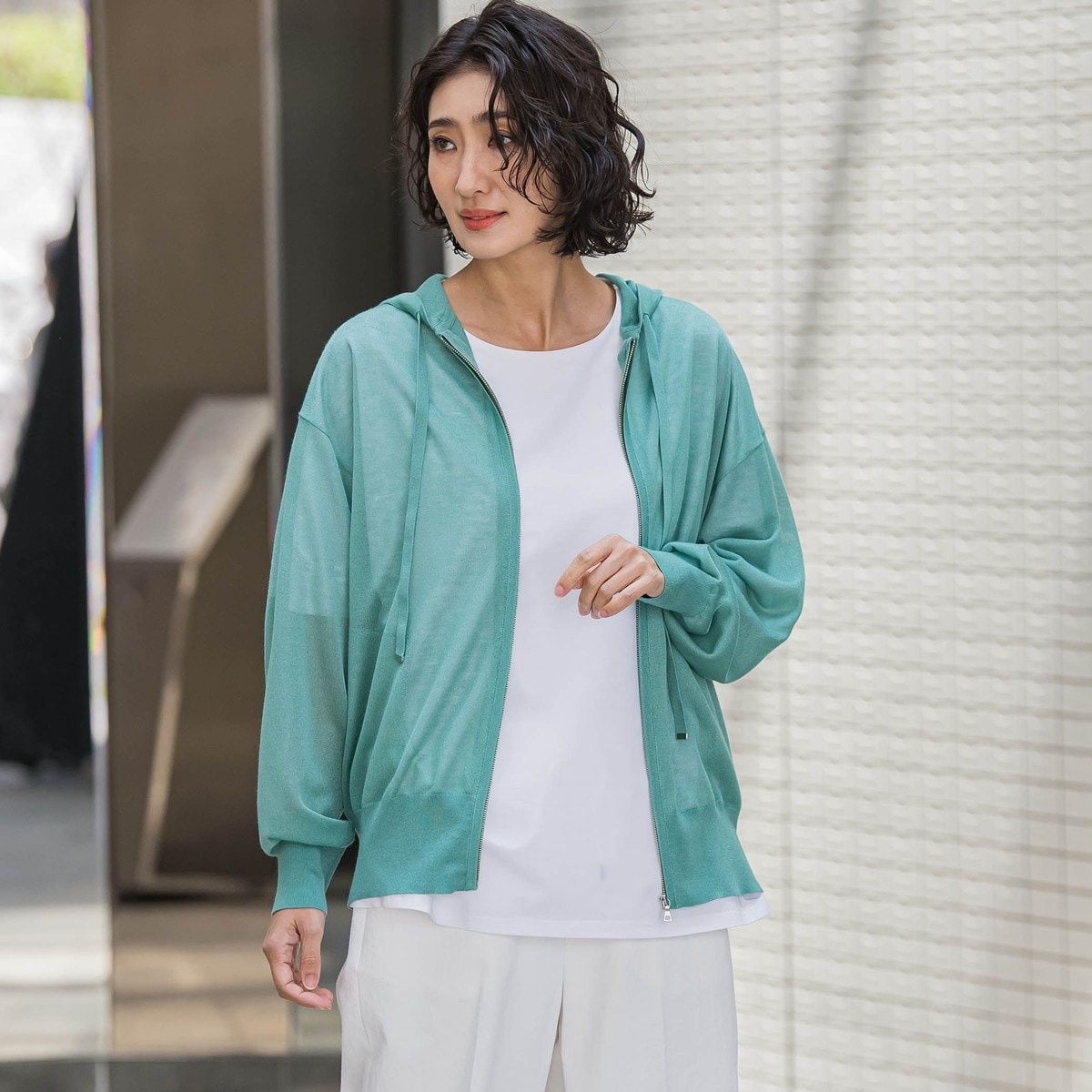 ラエフ（la．f．．．）/シアーラメニットパーカー≪手洗い可能≫ シアーラメニットパーカー≪手洗い可能≫ | ラエフ(la.f) | マルイ