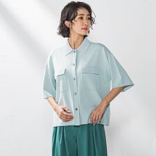 ポケット付き襟ニット≪手洗い可能≫