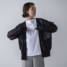 シアーシャイニーニットパーカー≪手洗い可能≫