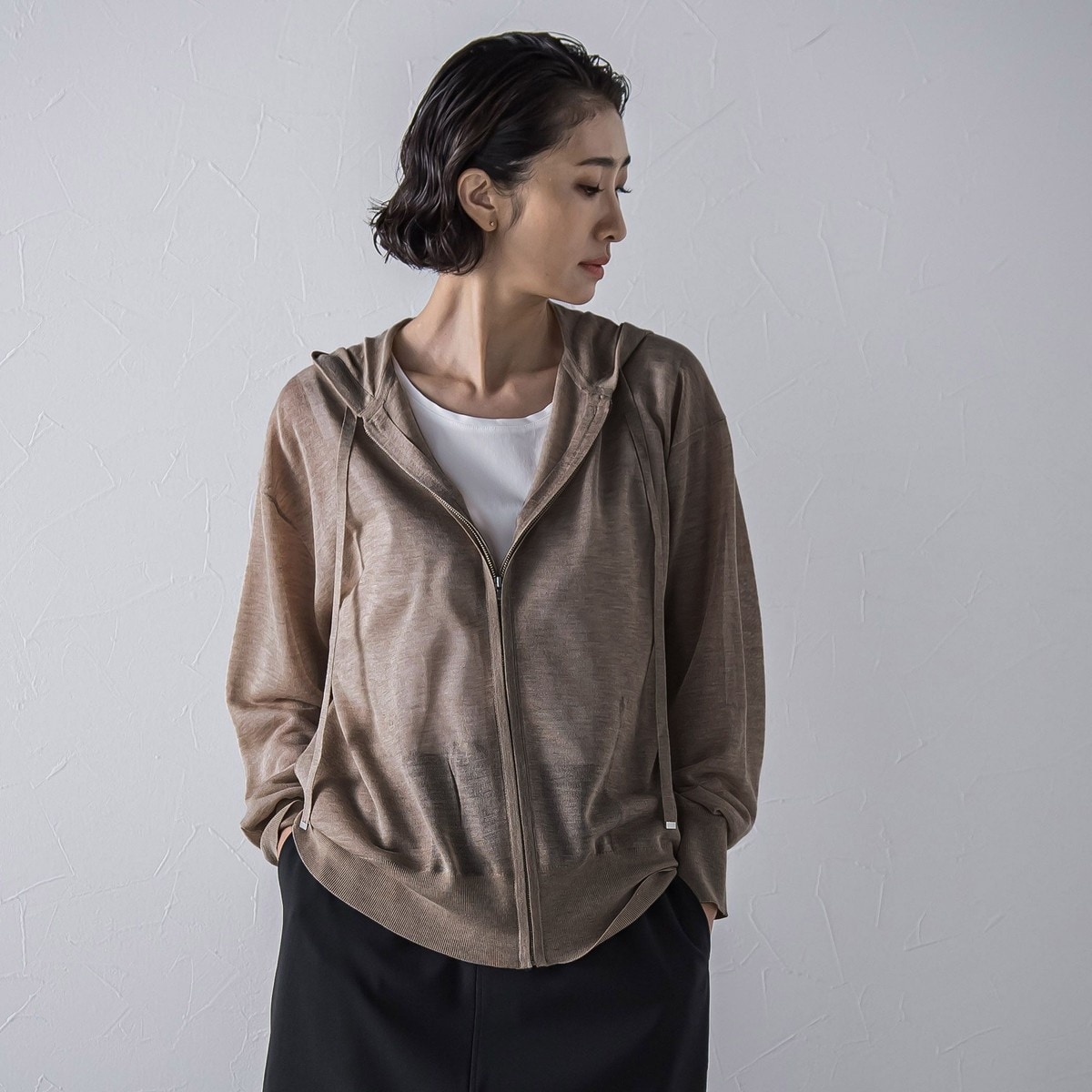 シアーシャイニーニットパーカー≪手洗い可能≫ | ラエフ(la.f