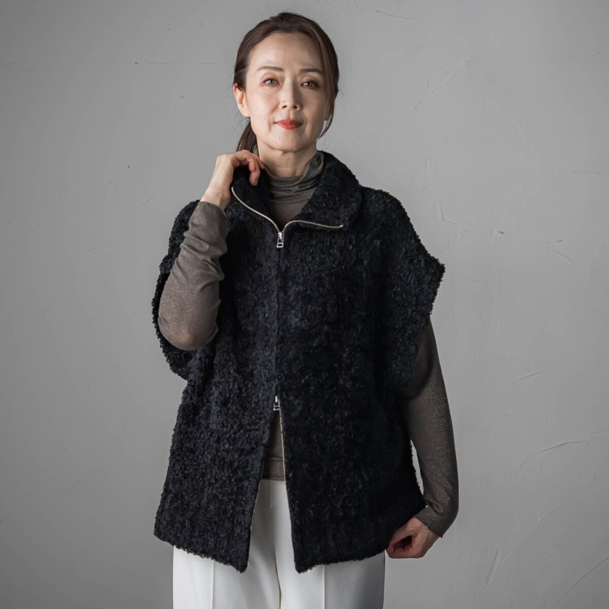 カーリングヤーンジップジレ≪手洗い可能≫ | ラエフ(la.f