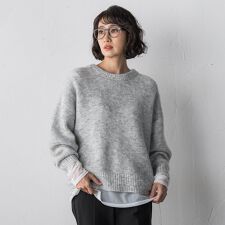 モヘヤ混スパンコールニット