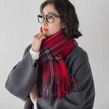 チェックマフラー