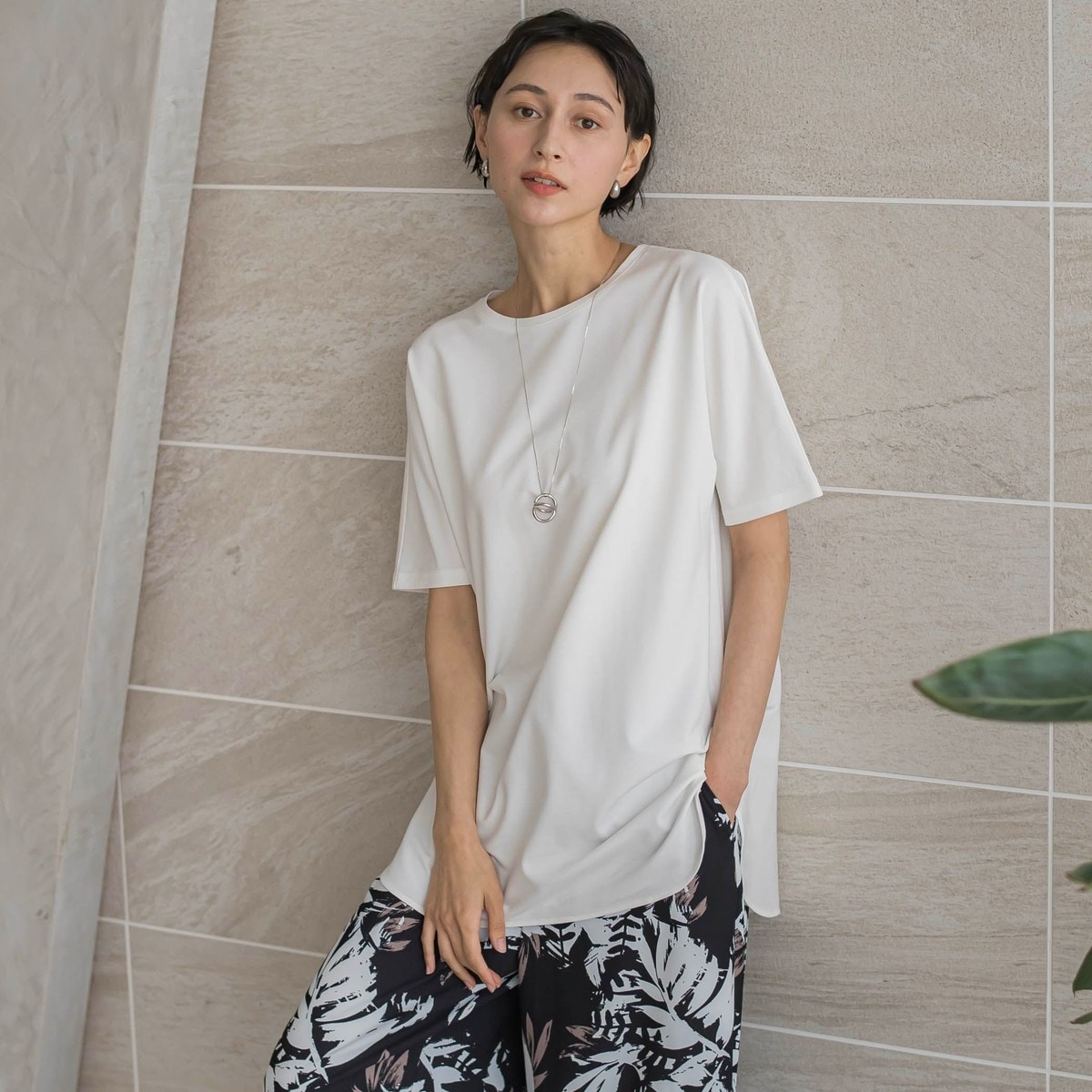 45R カットソー Tシャツ チュニック 未使用 WEB限定】”細身パンツも怖くない”Tシャツチュニック | ラエフ(la.f