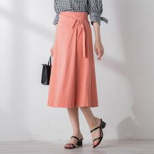 ラップ風フレアスカート ≪手洗い可能≫