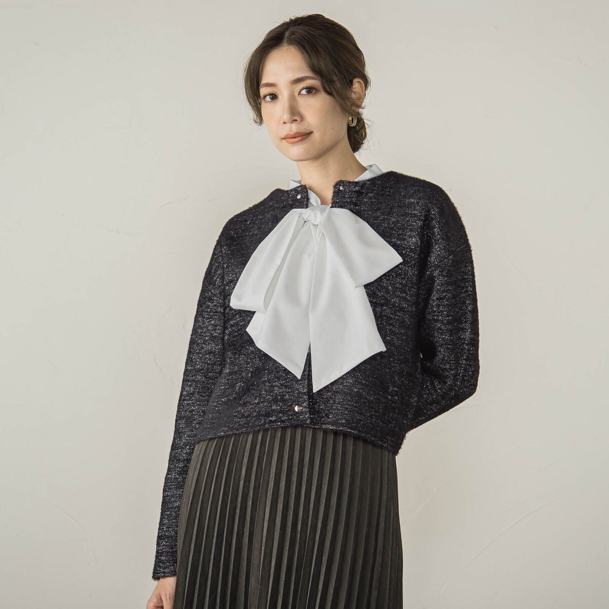 ラメWフェイスクルーニットジャケット≪手洗い可能≫ | ケティ(ketty